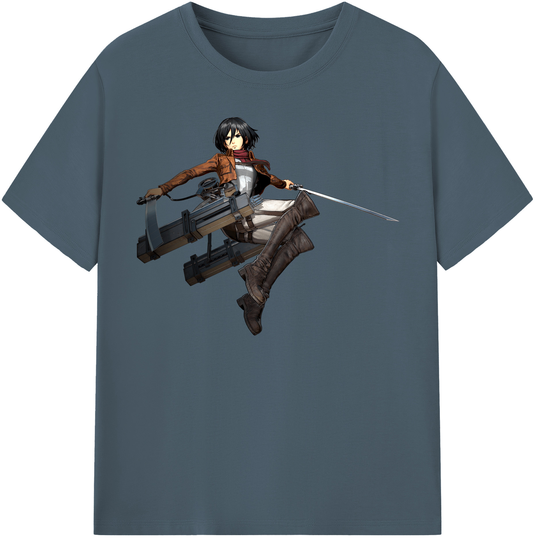 （画像用） 進撃の巨人 ミカサ·アッカーマン Attack on Titan Mikasa Ackerman 綿100％半袖Tシャツ（フロントプリント）